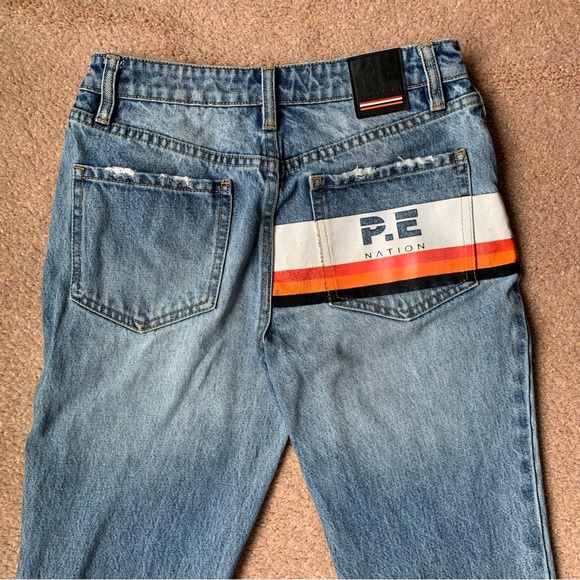 P.E Nation The Colonial Jean Mid-Rise Cropped Denim Jeans Size 27 - Picture 9 of 16
